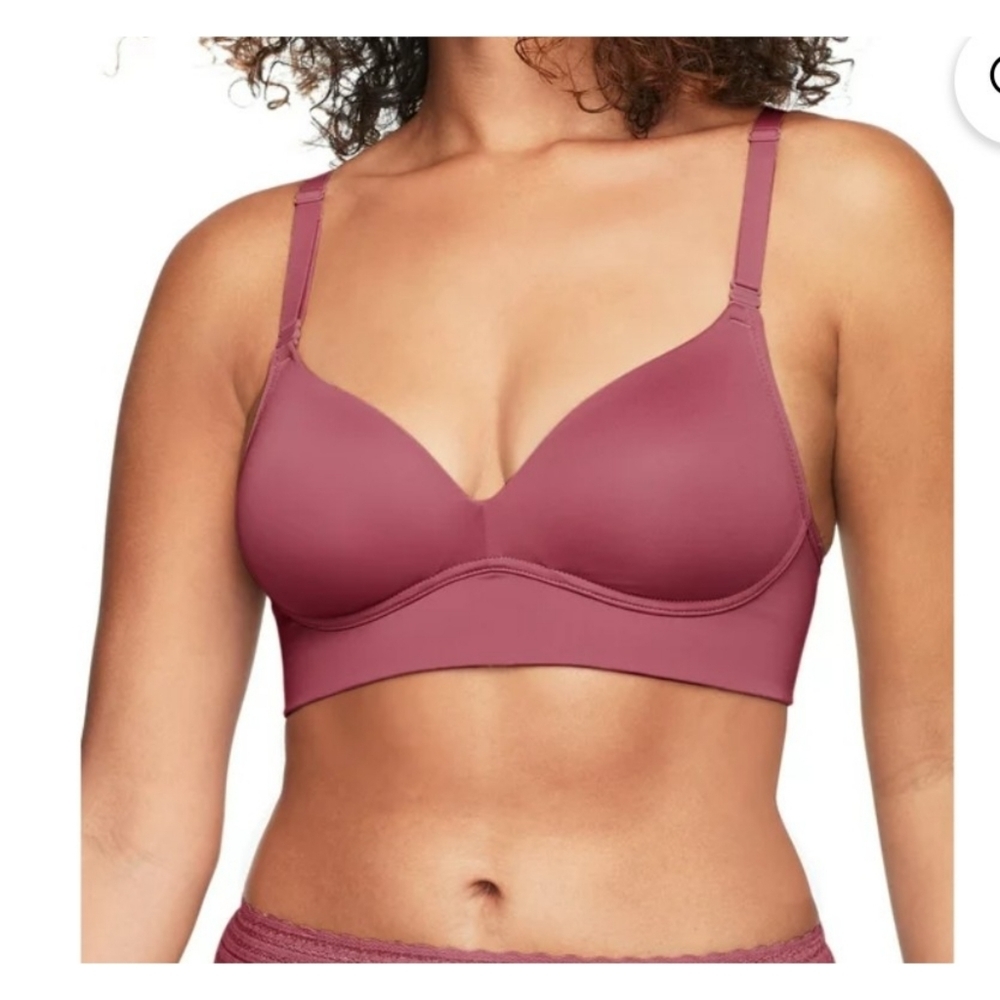Warner's Simply Perfect Longline Convertible Wirefree Bra Berry Size 40D